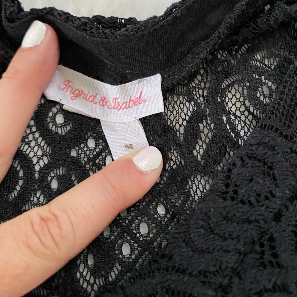 Ingrid and Isabel black lace maternity shirt - Picture 3 of 3